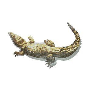 Handcut Crocodile Mosaic Picture