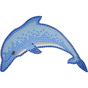 Handcut Dolphin Mosaic Picture