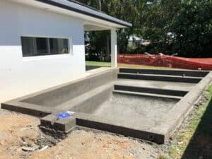 Backyard Scene Of A Concrete Pool Being Built — Tropical Prestige Pools in Kuranda, QLD