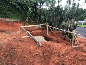 Wooden Frame Surrounds A Hole In The Ground — Tropical Prestige Pools in Kuranda, QLD